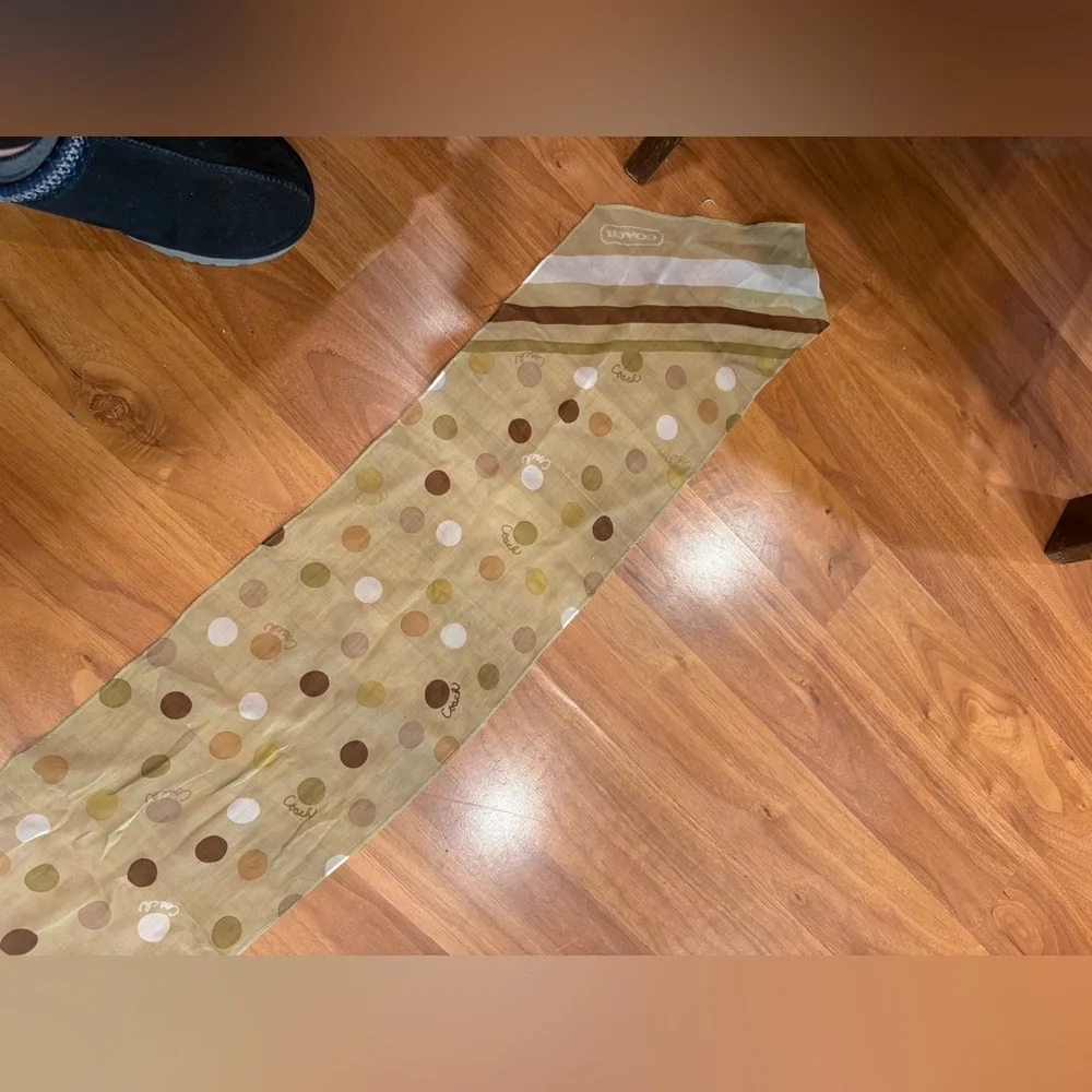 2000s coach silk‎ scarf polka dot